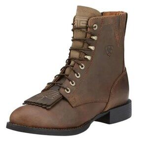 Ariat Heritage Brown Distressed Leather Women's Lacer Boots Size 9.5 Riding Boot